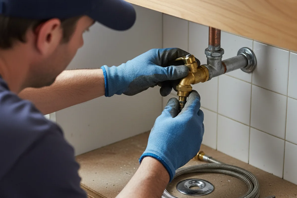 Shutoff valve and fitting work during Emergency Plumbing in Pylesville